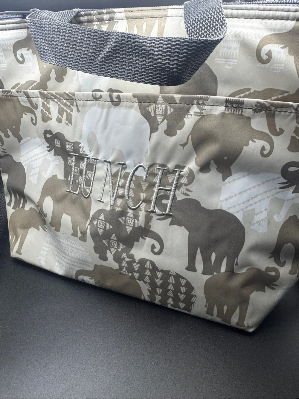 Thirty-One Thermal Tote Elephant Print Lunch Bag